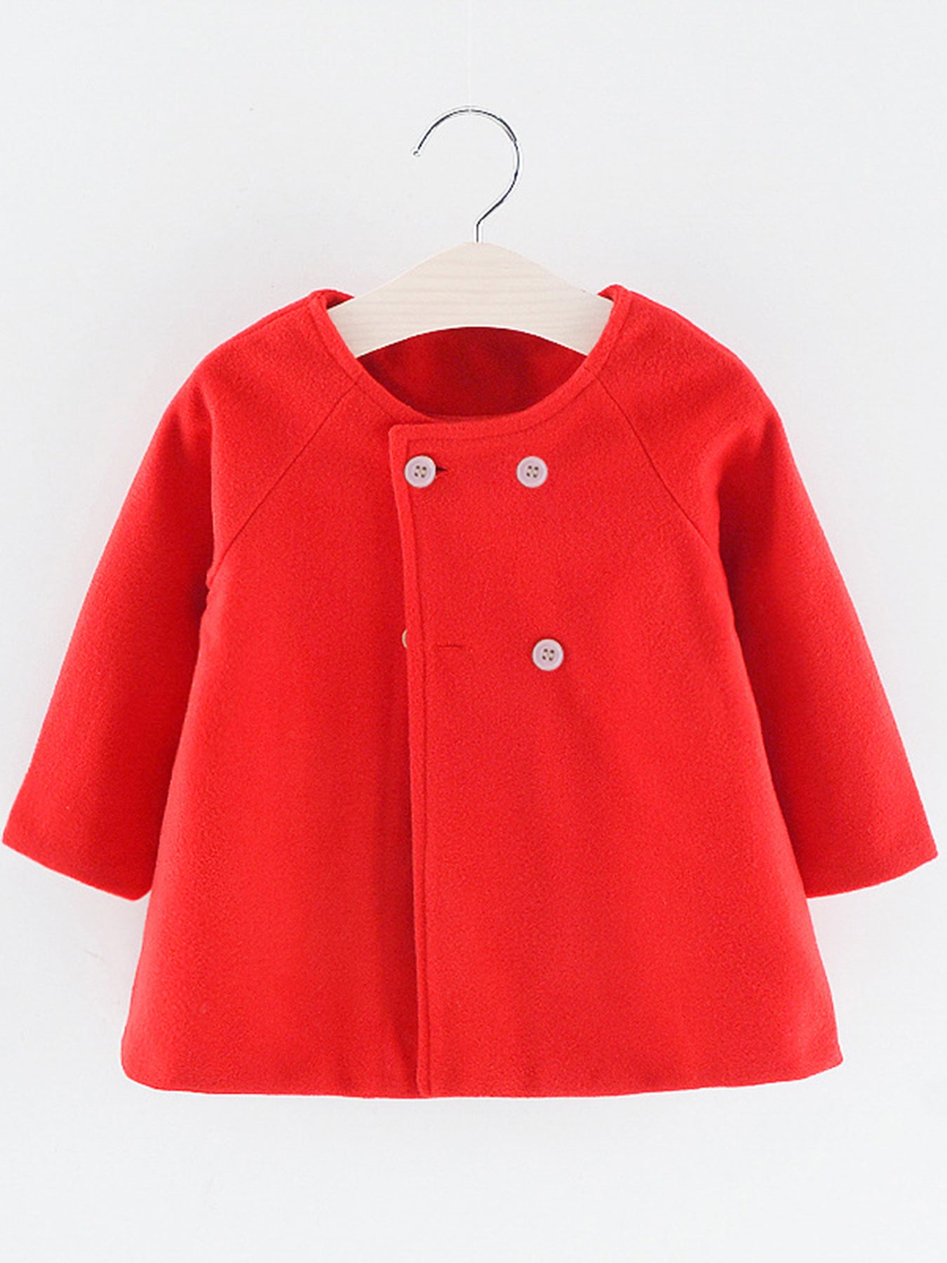 Cotton Jacket for Baby Girl 2-5 Years Double Breasted Button Winter Coat