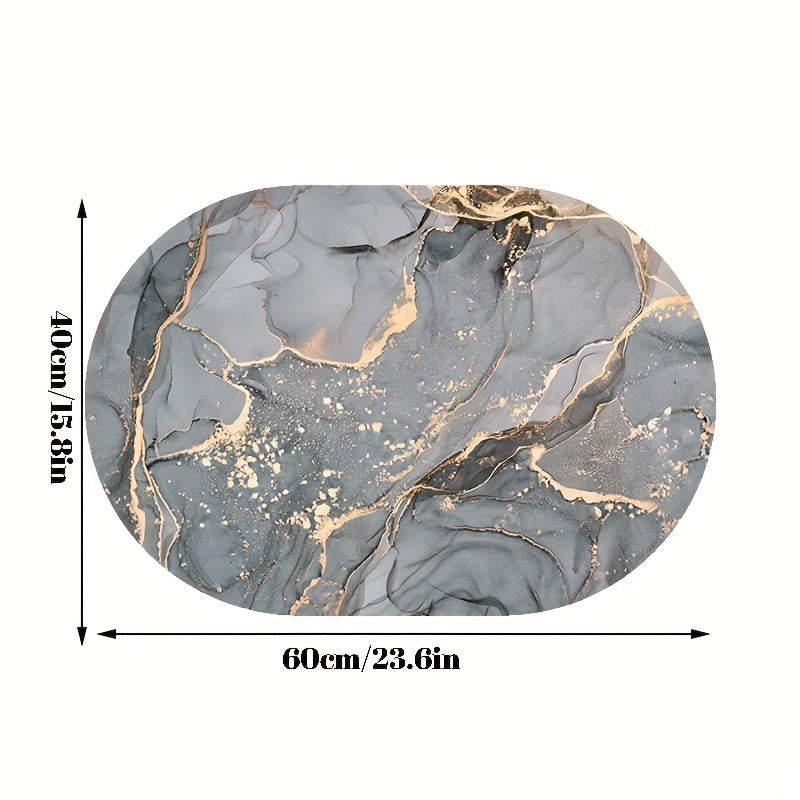 Soft Marble Printed Bath Rug Non Slip Shower Carpet Quick Dry Bath Mat