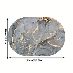 Soft Marble Printed Bath Rug Non Slip Shower Carpet Quick Dry Bath Mat