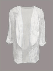 Hollow Out Long Sleeve Jacket Solid Outerwear Women's Clothing