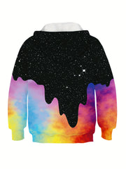 Colorful Starry Night 3D Print Boys Hooded Sweatshirt