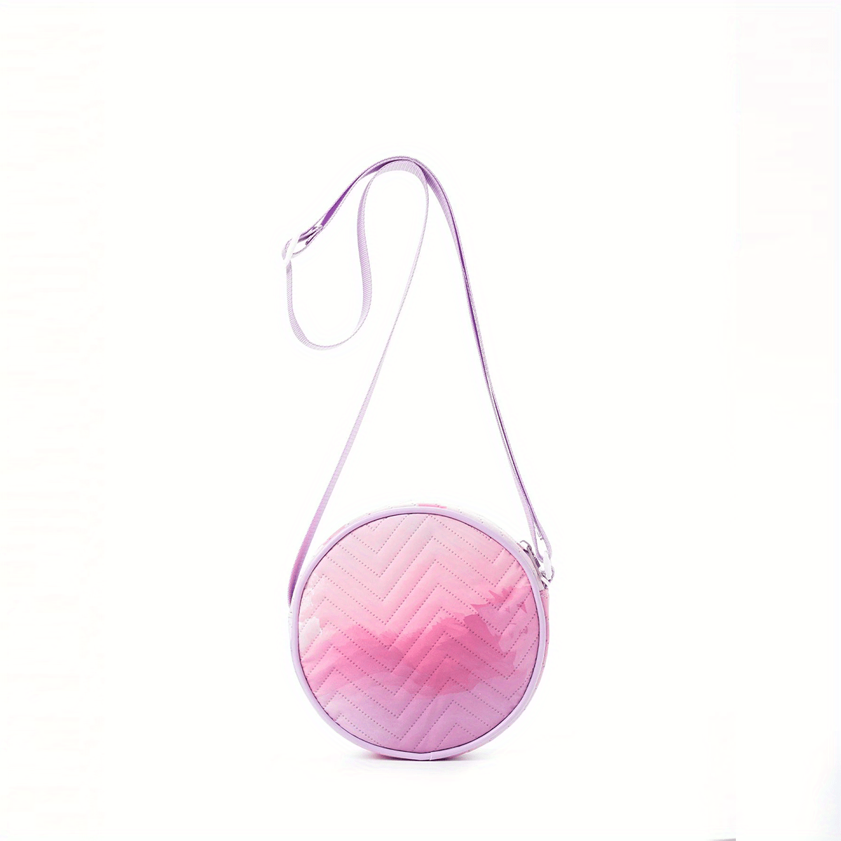 Sweet Mini Crossbody Bag Round Bag Girl Messenger Bag PU Leather