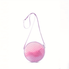 Sweet Mini Crossbody Bag Round Bag Girl Messenger Bag PU Leather