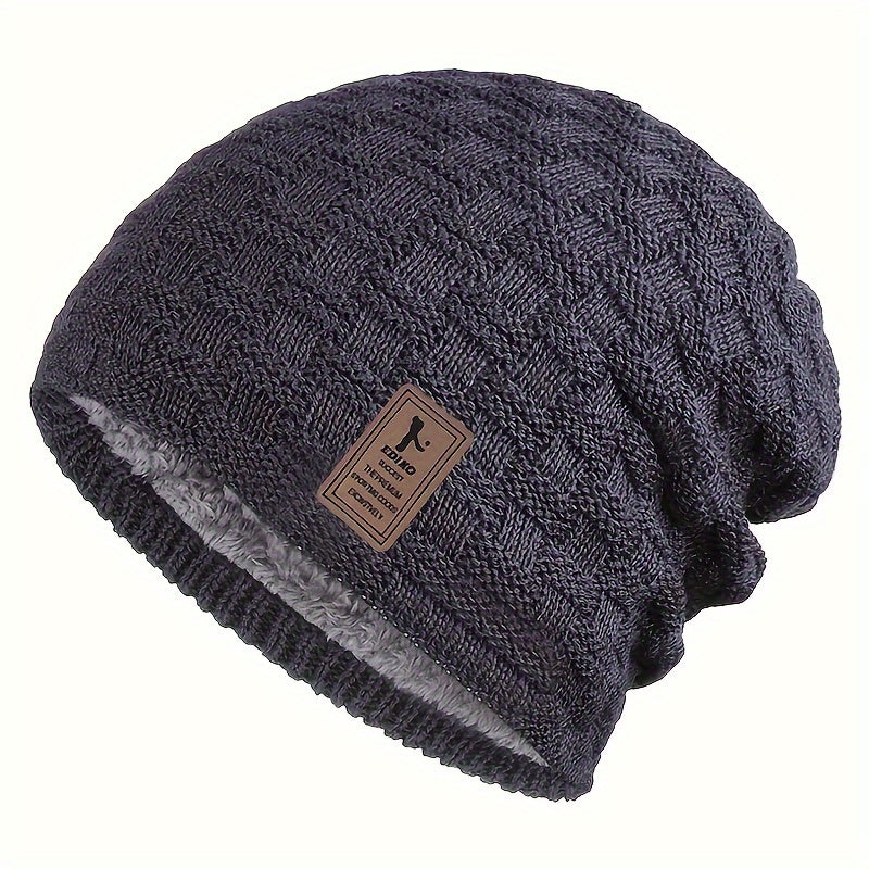 Winter Slouchy Beanie Velvet Warm Knitted Hat Outdoor Ski Pullover Hat