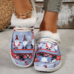 Christmas Santa Snow Shoes Fleece Lined Casual Winter Sneakers