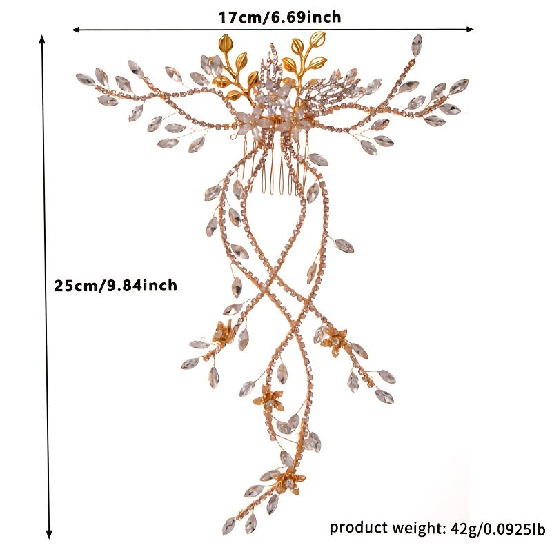Rhinestone Bridal Flower Hair Comb Crystal Headpiece Ornament