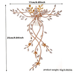 Rhinestone Bridal Flower Hair Comb Crystal Headpiece Ornament
