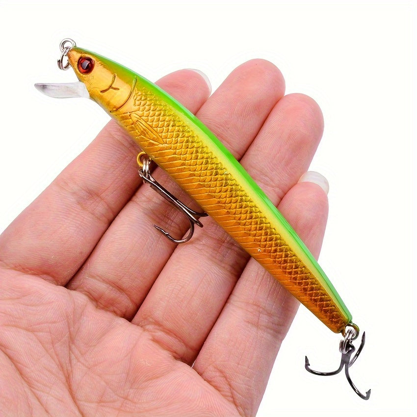 10pcs Minnow Fishing Lure with Two Treble Hooks Crankbait for Carp Fishing