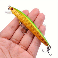10pcs Minnow Fishing Lure with Two Treble Hooks Crankbait for Carp Fishing