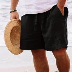 Men's Solid Drawstring Shorts Comfy for Summer