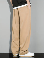 Men's Drawstring Straight Leg Pants Loose Trousers