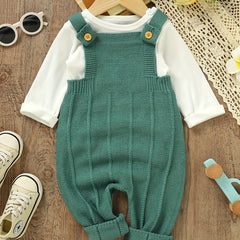 Baby Knit Suspender Romper Overalls