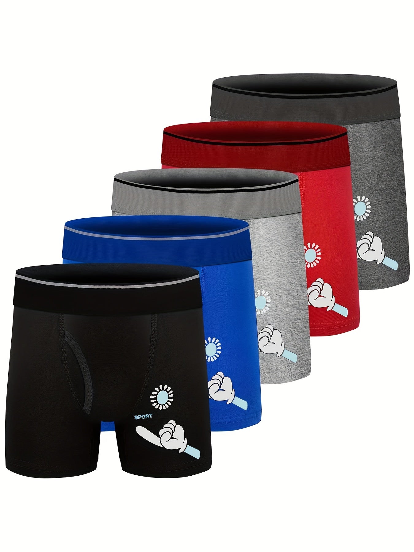 5pcs Boys Sunshine And Hands Boxer Briefs Underwear Soft Comfortable
