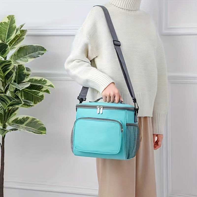 Large Capacity Bento Bag with Shoulder Strap for Camping and Picnics