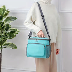 Large Capacity Bento Bag with Shoulder Strap for Camping and Picnics
