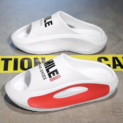 Unisex Alphabet Detail Non Slip Platform Slides