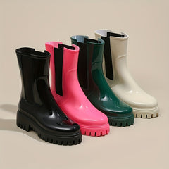 Women's Green Rain Boots Waterproof Anti Slip Short Boots