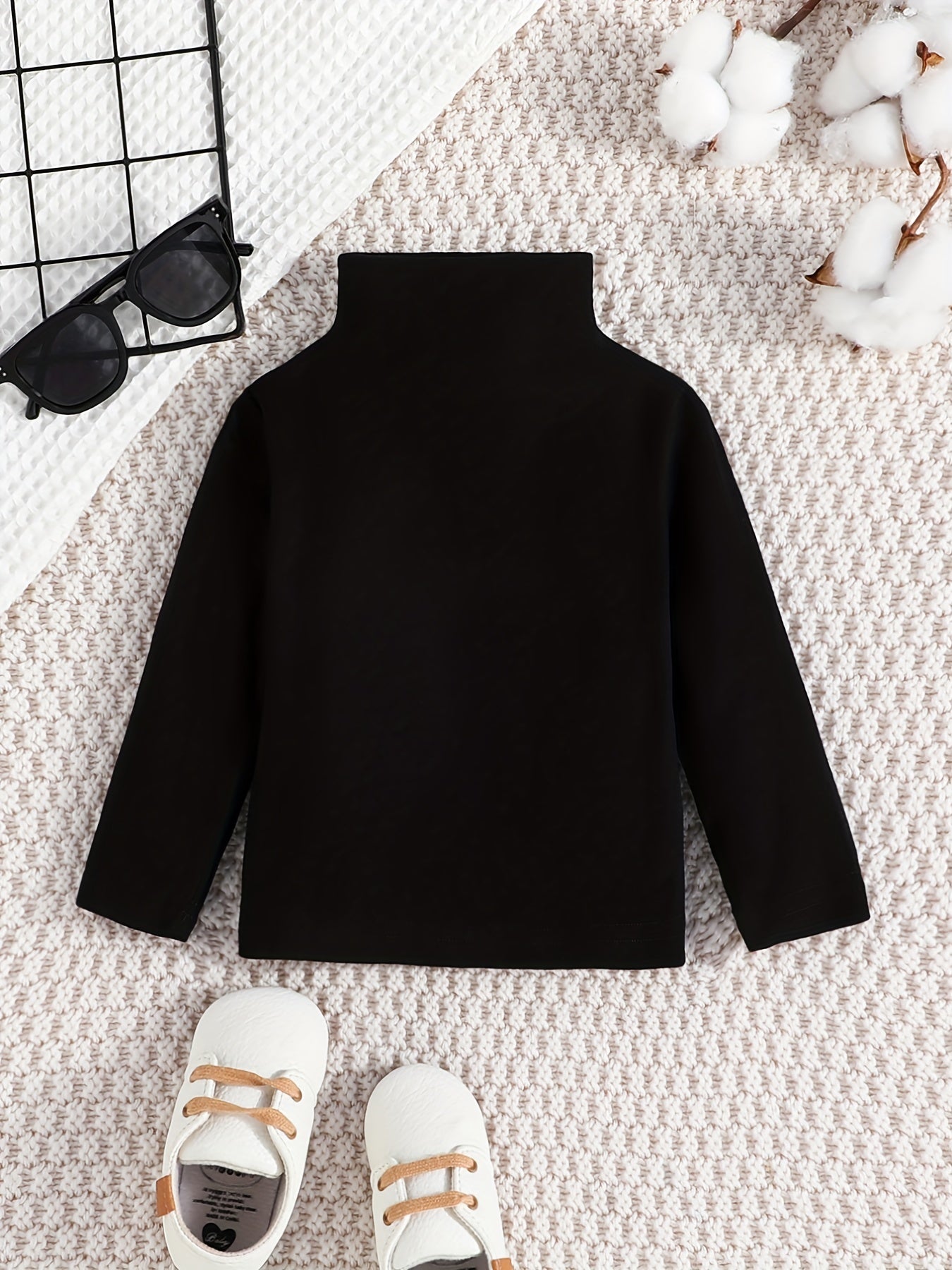 Stand Collar Long Sleeve Bottoming Shirt for Baby Girl
