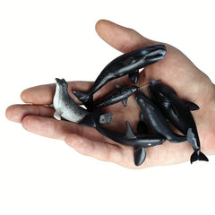 6pcs Marine Life Model Fish Animal Toys Shark Killer Whale Ornaments