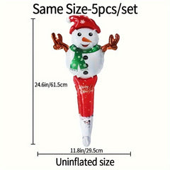 4pcs Christmas Snowman Sticks Handheld Balloon