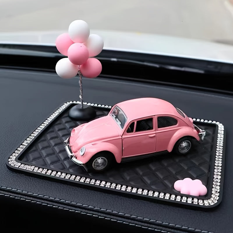 1pc Car Rhinestone Non-slip Mat Phone Keychain DIY Decoration