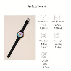 Cartoon Unicorn Kids Watch Set with Silicone Strap