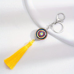 Devil's Eye Tassel Pendant Keychain For Girls Car Key Ring Mobile Phone