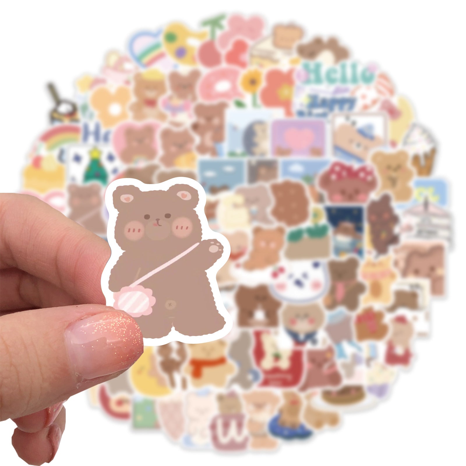 102pcs Bear Waterproof Sticker Pack