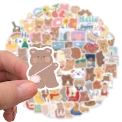 102pcs Bear Waterproof Sticker Pack