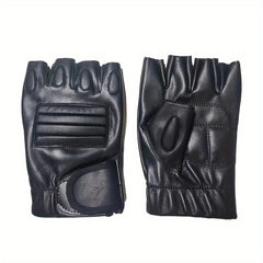 Men's Half Finger Leather Gloves for Sports and Riding