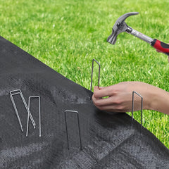 50pcs Heavy Duty U Shaped Garden Stakes for Weed Fabric & Netting