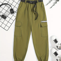 Boys Casual Cargo Pants With Belt for Kids