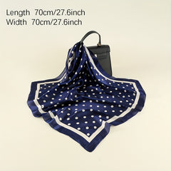 Polka Dot Print Square Scarf Solid Bandana Woman Neckerchief