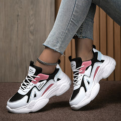 Women's Chunky Heel Sneakers Casual Wear Resistance