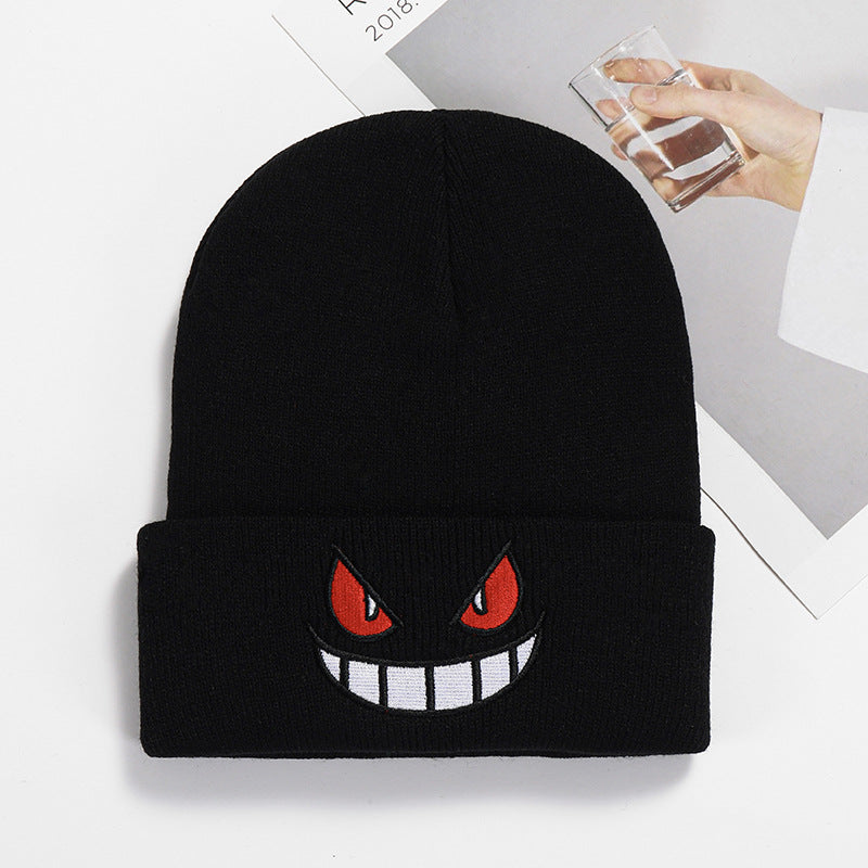 Cartoon Embroidered Knitted Hat Hip Hop Autumn Winter Wool