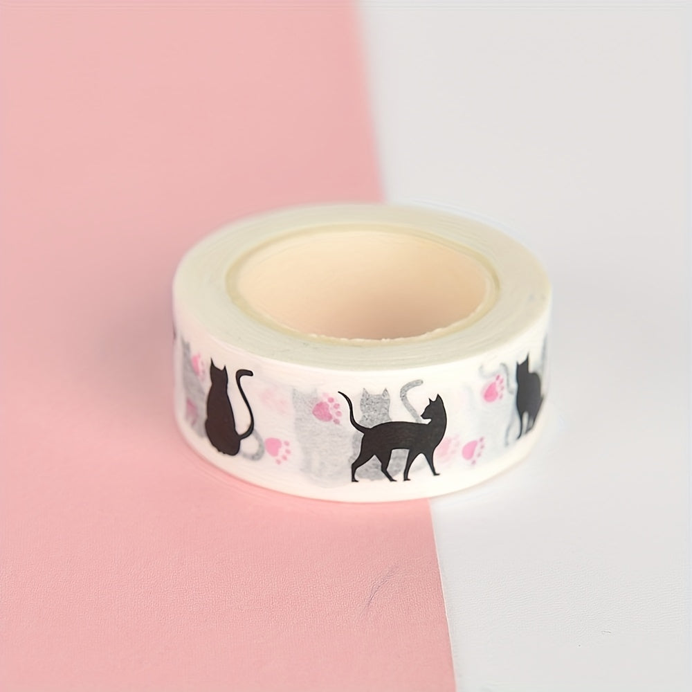 1 Pc Cartoon Cat Paper Washi Tapes Decorative Adhesive Tapes