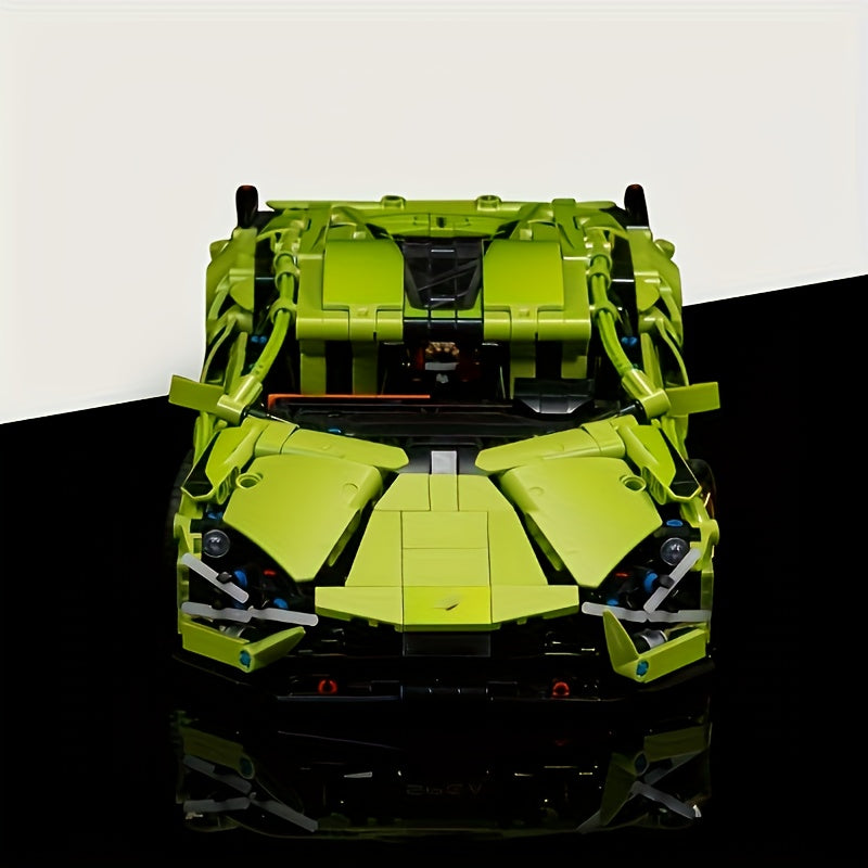 Green Sports Car Building Block Model - ABS Material