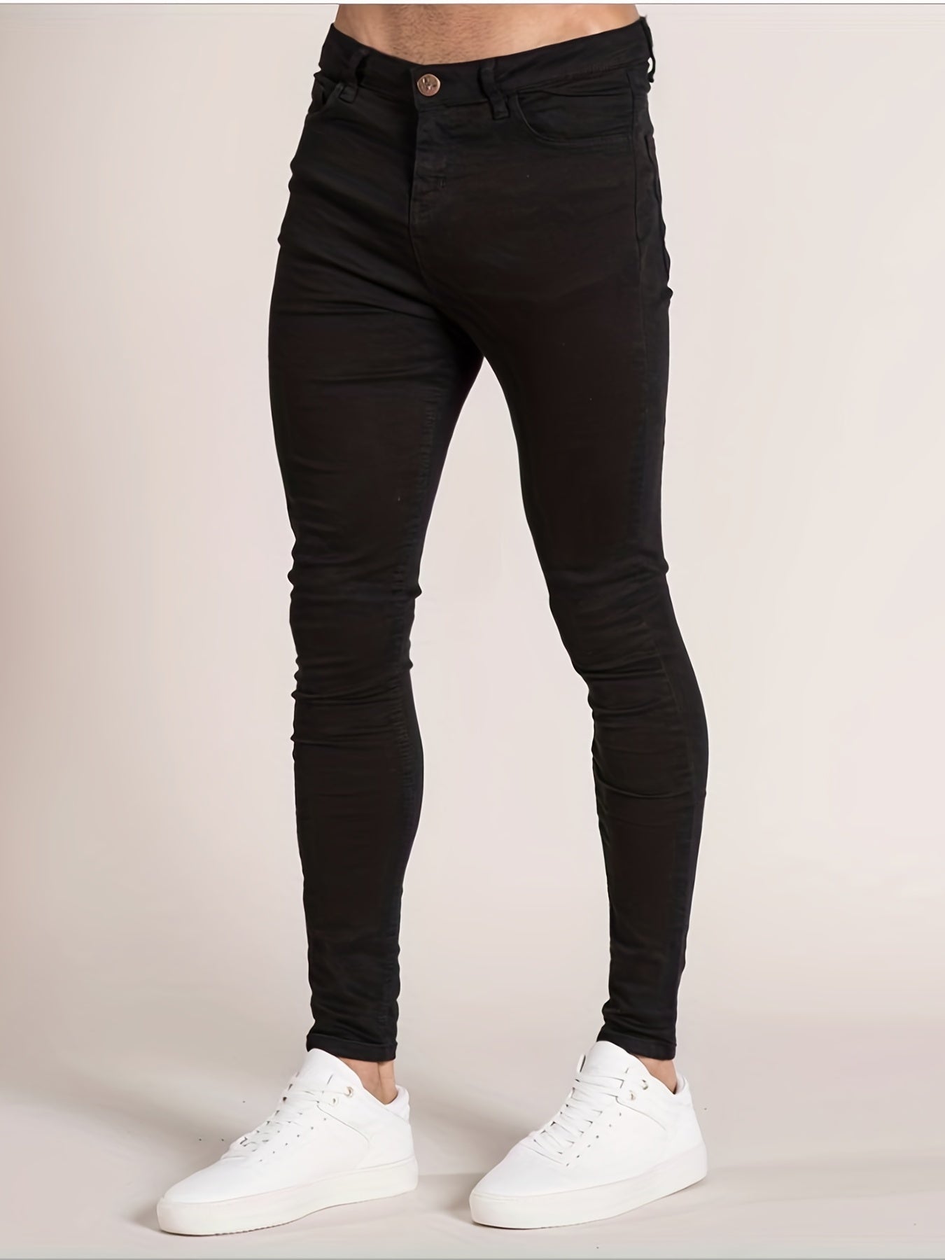 Men's Slim Fit Jeans Mid Stretch Denim Pants
