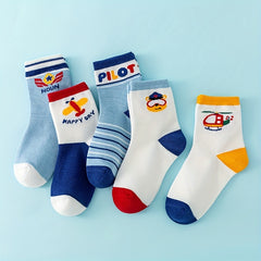 Kids Cotton Pilot Socks - Breathable & Sweat Absorption