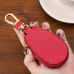Mini Leather Key Holder Keychain Case Wallet Key Storage Case