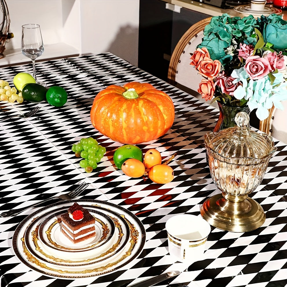 Plaid Plastic Tablecloth for Wonderland Tea Party