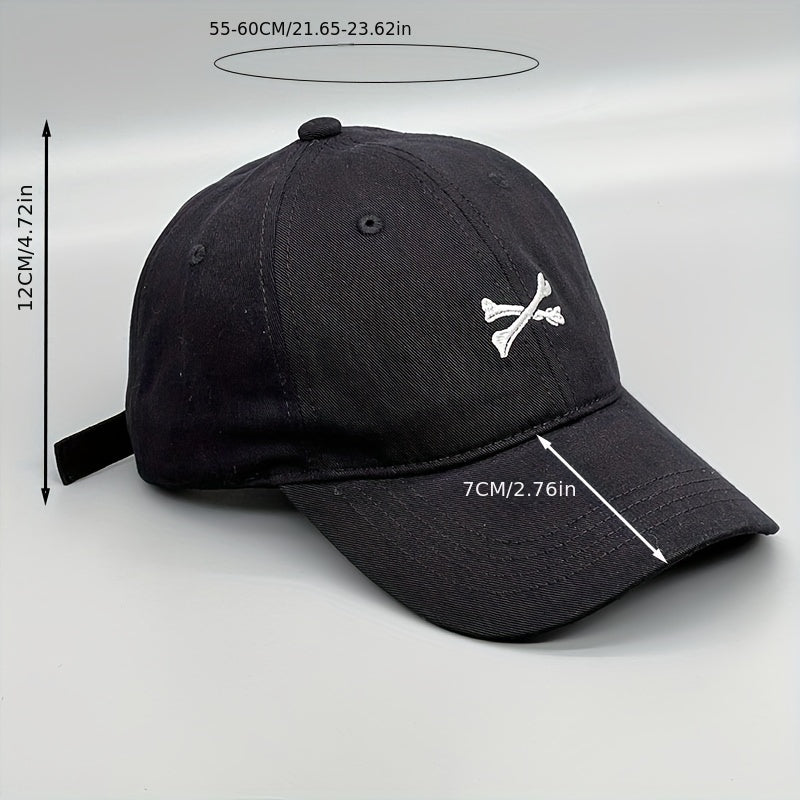 Vintage Bone Embroidery Baseball Cap Unisex Sun Hat