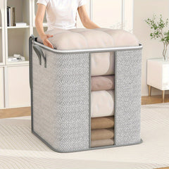 1pc Clothes Storage Bag With Handles & Window Non Woven Fabric Clothes Bag