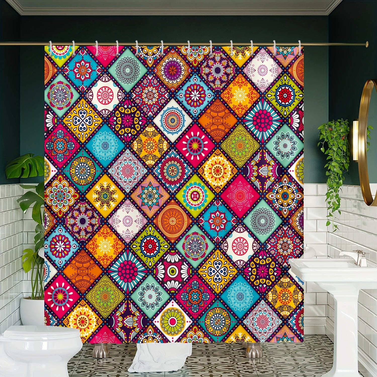 Bohemian Style Shower Curtain 72x72