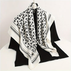 Anchor Full Print Bandana Square Scarf Silk Head Wraps Turban For Women