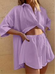 Casual Outfit: Button Up Shirt & Pants Set