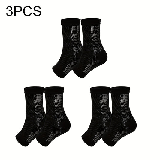 3 Pairs Toeless Compression Socks Nylon Blend Ankle Sleeves