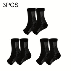 3 Pairs Toeless Compression Socks Nylon Blend Ankle Sleeves