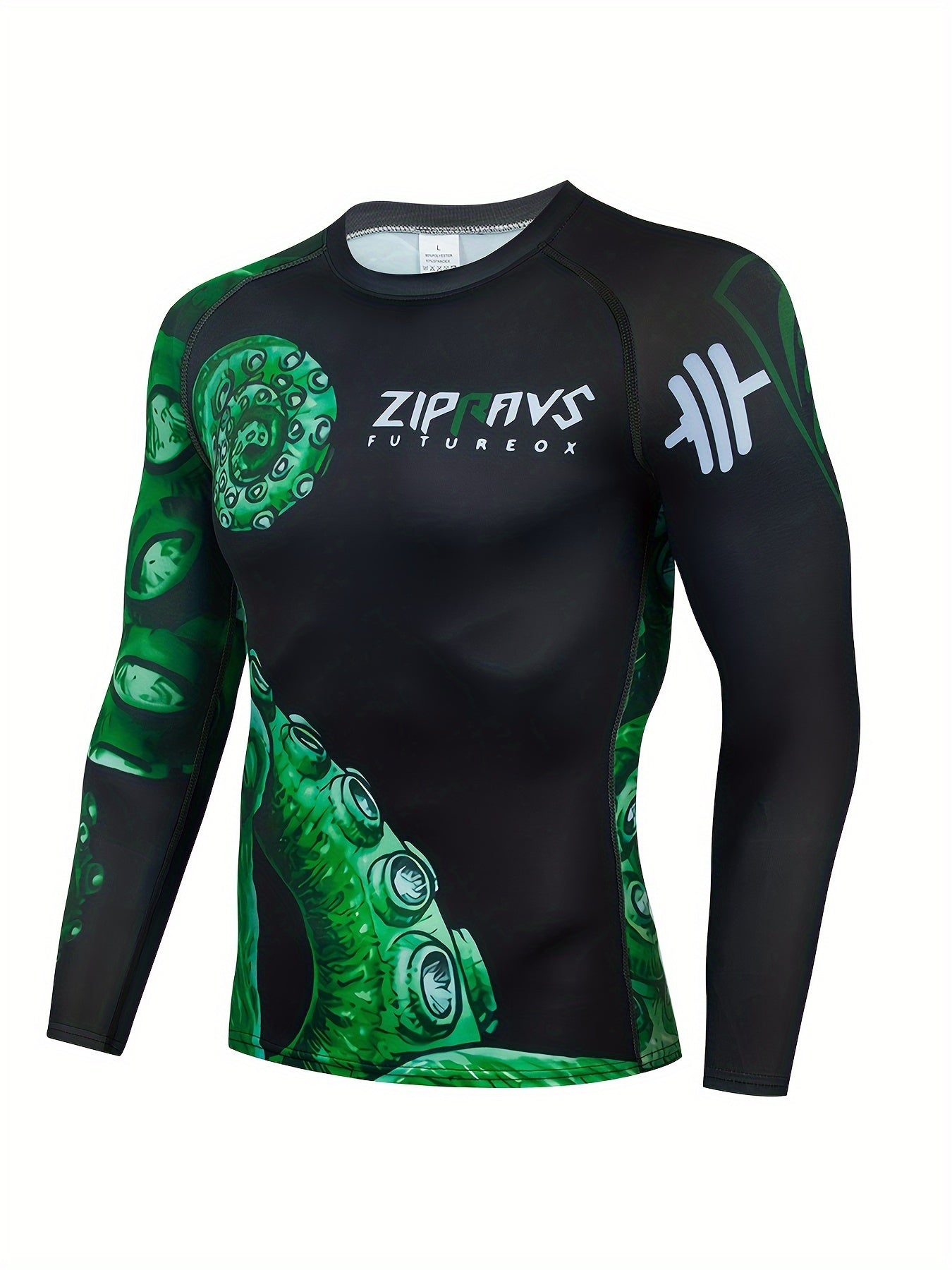Men's Octopus Pattern Compression Shirt & Pants Set