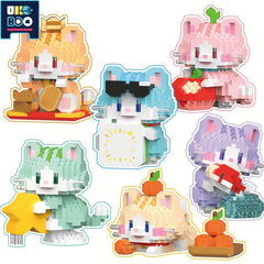 UKBOO Cat Building Blocks Animal Series DIY Micro Block Toy Anime Cartoon Model